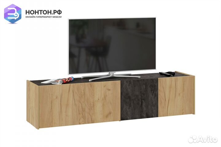 Тв-тумба Рокс дуб крафт золотой / каменный уголь