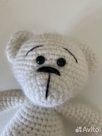 Вязаный мишка из пуха норки