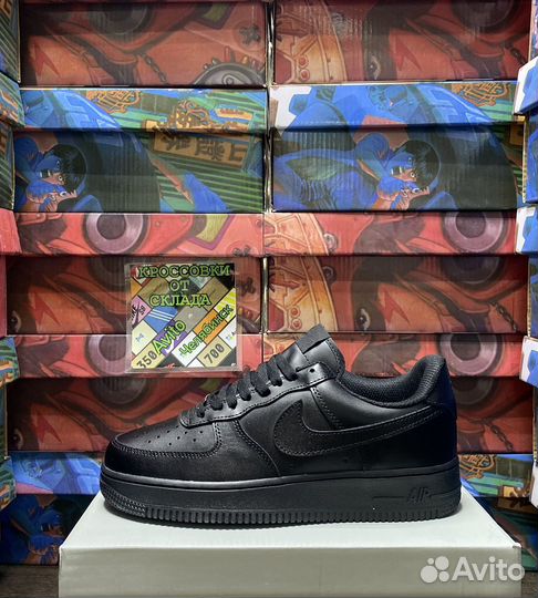 Кроссовки Nike Air Force 1 Black. Люкс (40-45)