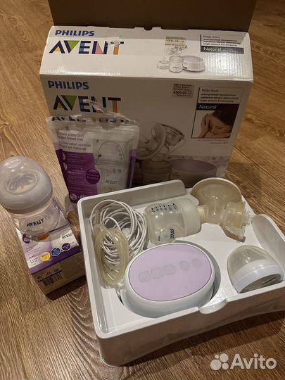 Молокоотсос электрический Avent+ бутылка и пакеты