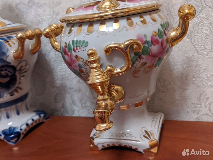 Самовар гжель СССР новый