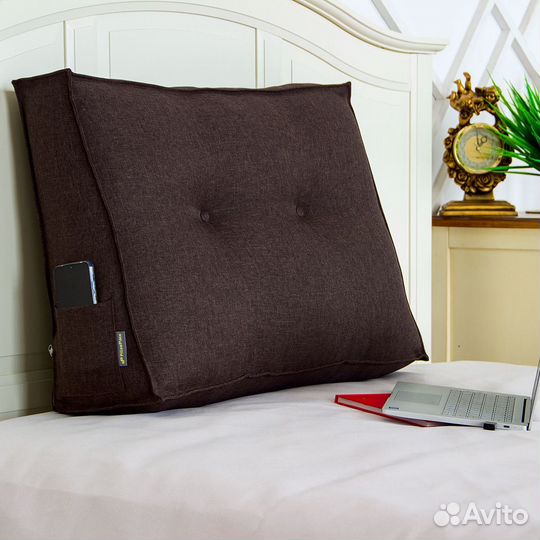 Подушка для дивана кровати Рогожка 70 Шоколад