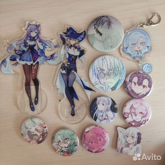 Аниме набор значки, брелок, акриловая фигурка