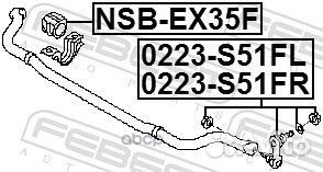 Тяга стабилизатора перед лев 0223S51FL Febest