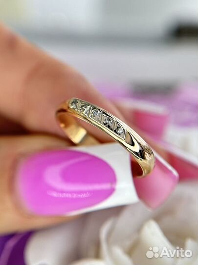 Золотое кольцо с бриллиантами дорожка 583 СССР зол