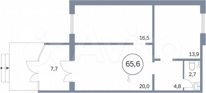 Свободного назначения, 65.6 м²