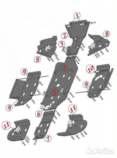 Защита днища для квадроцикла Kawasaki KVF 750 2012