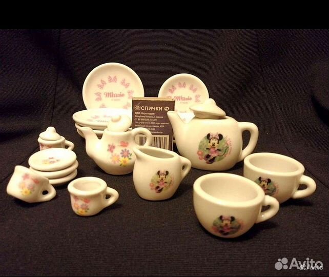 Сервиз чайный кукольный керамический