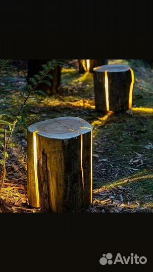 Светящиеся пни для ландшафтного дизайна