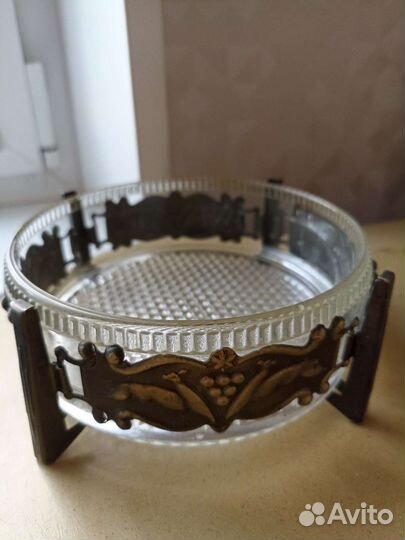 Ваза стекло+чеканка