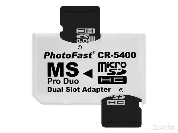 Адаптер Sony Memory Stick Pro Duo на Micro SD (Бел