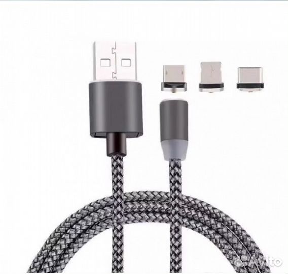 Кабель USB магнитный microUSB/Type-c/iPhone