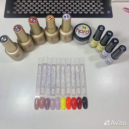 Продам палитру баз, гель лаков для маникюра бу
