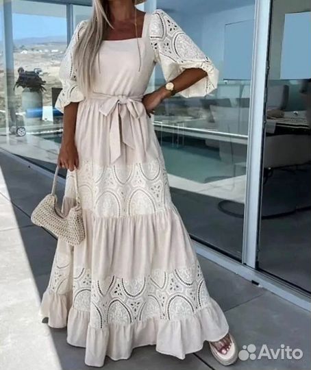 Платье хлопок шитье 46-56