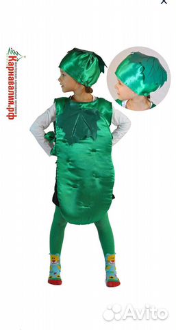 Карнавальный костюм огурец на рост 110-128