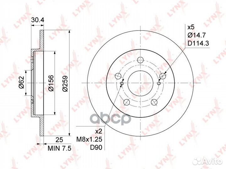 Диск тормозной задний 'BN-1146 lynxauto