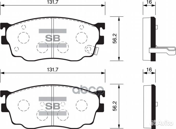 Колодки торм.дисковые Hi-Q mazda 626 ES 98-02