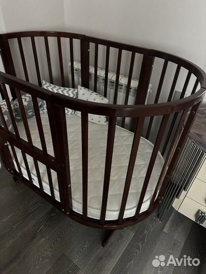 Детская кроватка трансформер круглая