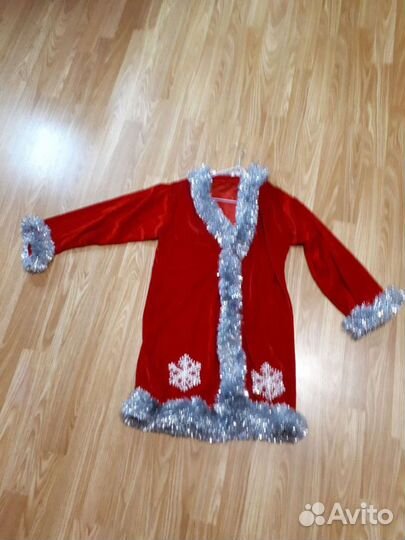 Детский новогодний костюм халат деда мороза