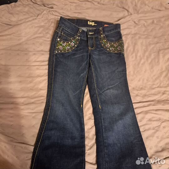 Крутые Джинсы женские со стразами, made in usa