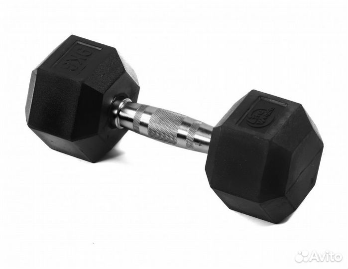 Гантель обрезиненная гексагональная