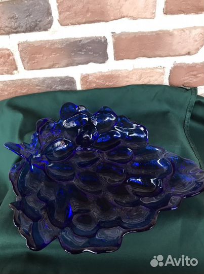 Ваза «виноград» кобальт и фруктовница Германия