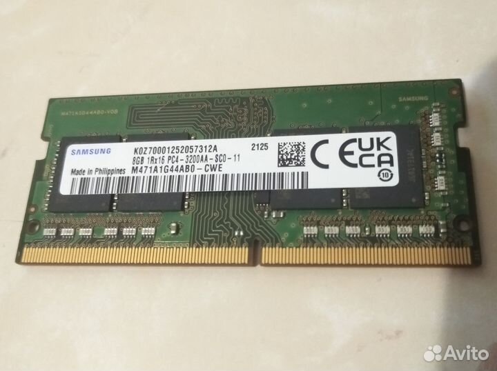 Память оперативная sodimm 8gb ddr4 3200мгц Samsung