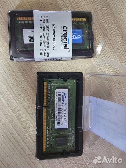 Crucial DDR3 1600 mhz 8gb и 2 gb ASint DDR3 sodimm