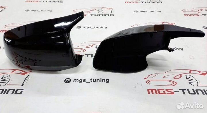 Крышки зеркал BMW M7 F01/F02 черные (Дорест)