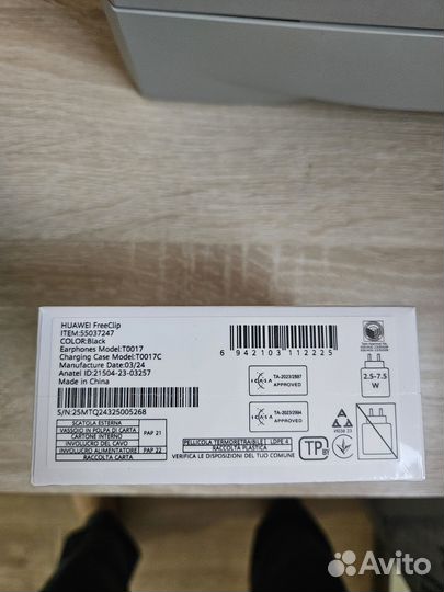 Наушники huawei FreeClip Черные Новые