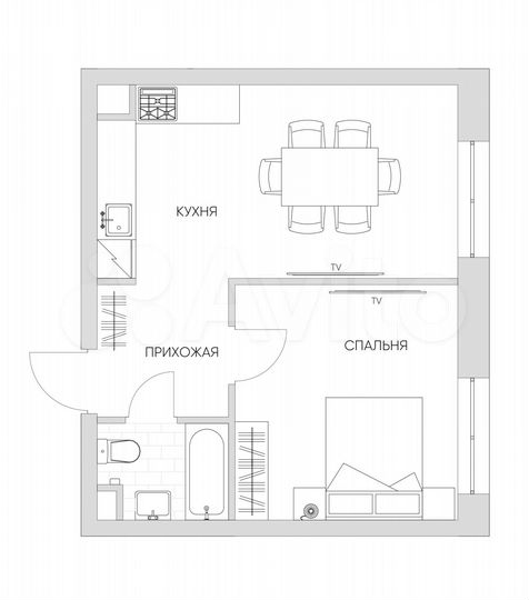 1-к. апартаменты, 36,3 м², 8/21 эт.