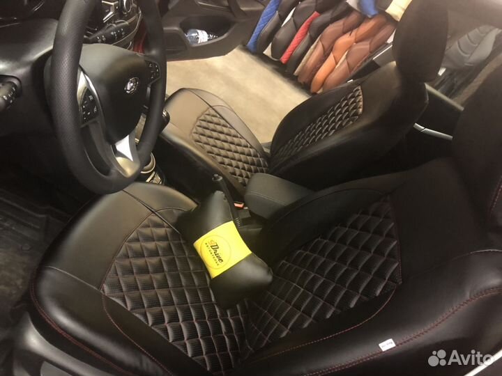 Авточехлы в ромб Лада Веста