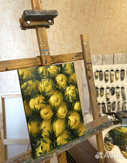 Картина маслом «Сочные лимоны«