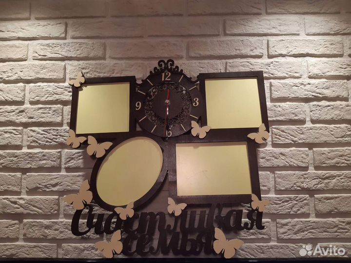 Декоративные часы с фоторамками