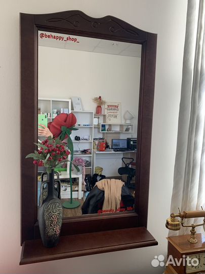 Зеркало деревянное б/у