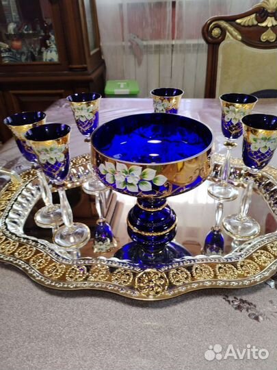 Фужеры Богемия,лепка смальта