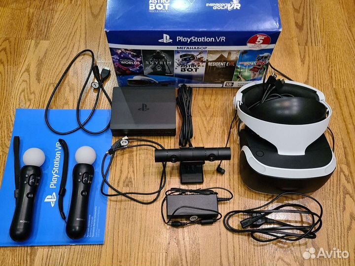 Vr ps4 v2 меганабор + камера v2 +адаптер как новый