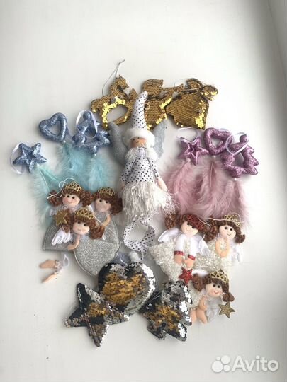 Хвойная гирлянда с елочными игрушками, 270см