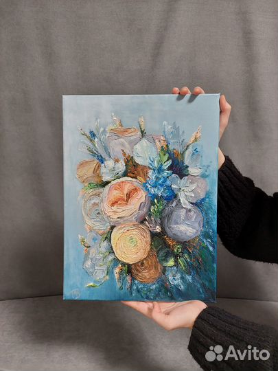 Картина маслом на холсте Цветочный фейерверк