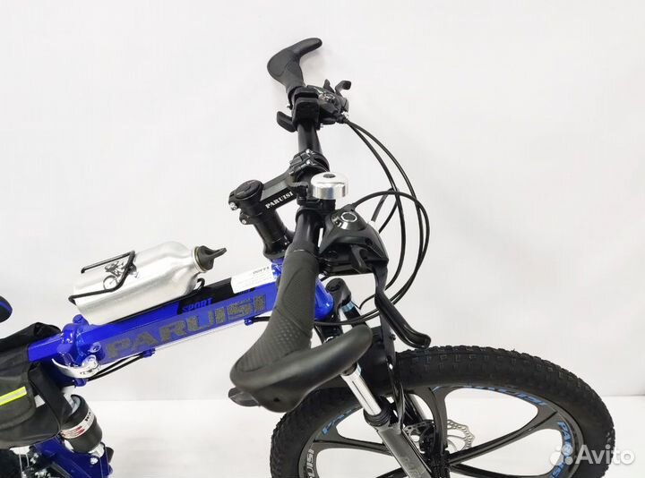 Велосипед на литых дисках - 6 лучей, чёрно-синий