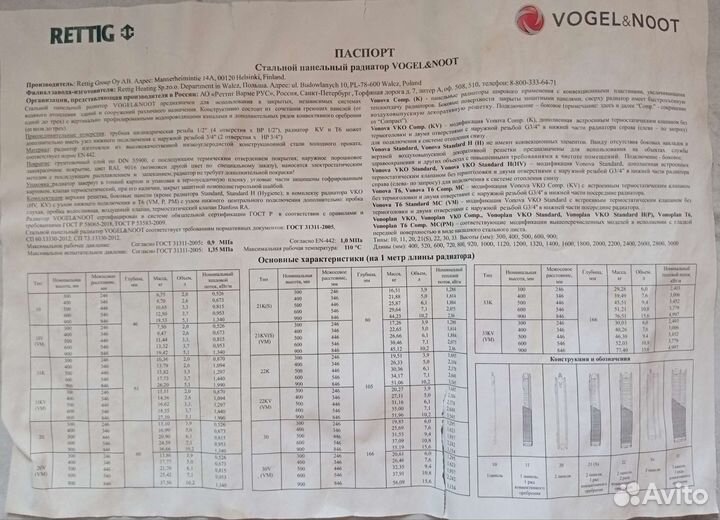 Радиатор отопления металлический