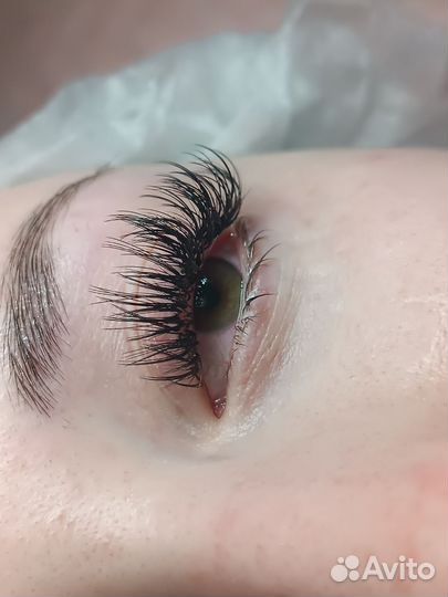 LED-Наращивание ресниц мокрый эффект, все объёмы