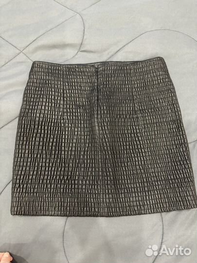 Юбка кожаная новая в стиле miu miu
