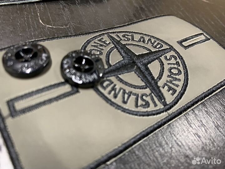 Термо Патч, нашивка Stone island серый