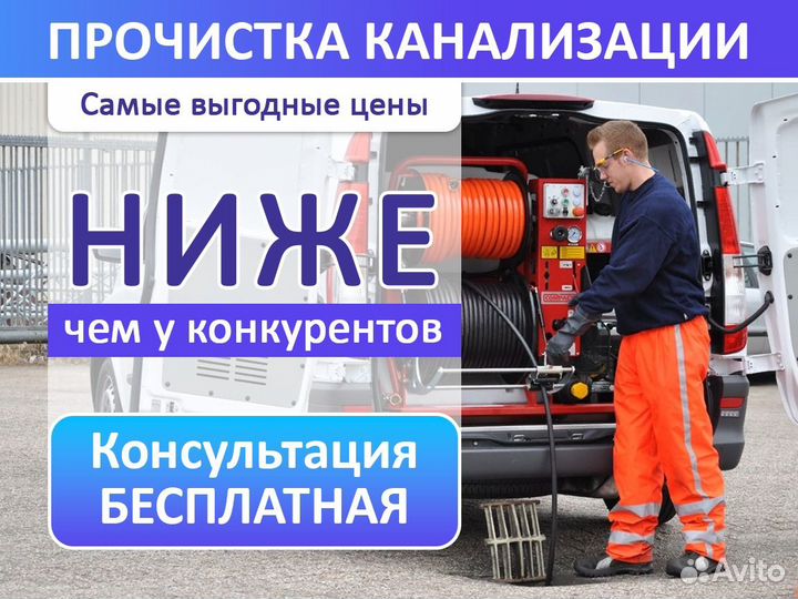 Прочистка канализации Телеинспекция труб