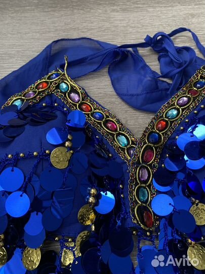 Топ-лиф для восточных танцев живота, с монетами