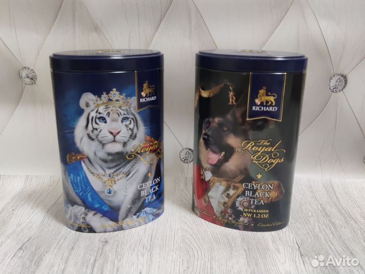 Жестяная банка из под чая Richard royal tiger dogs