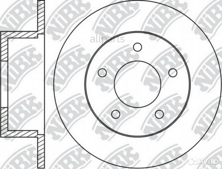 Nibk RN1049 Диск тормозной задний VAG A100/A6/Supe