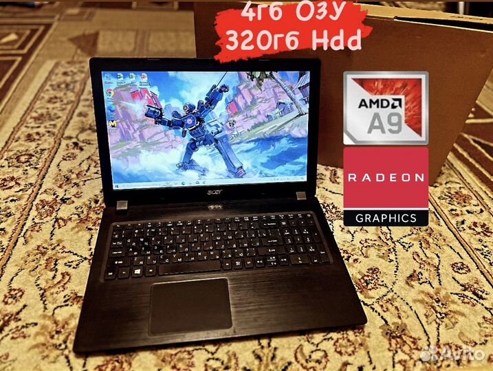 Мощный Ноутбук Acer Amd A9-9425/R520 2гб