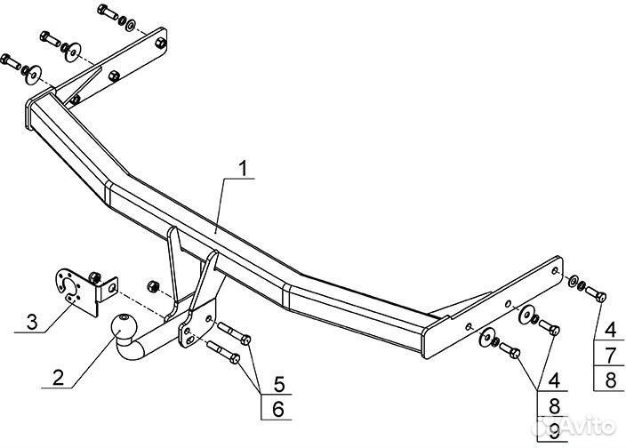 Фаркоп great wall hover 2005, H3 2010, H5 2011